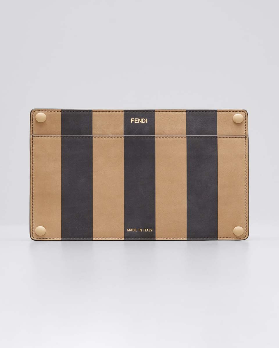 Peekaboo Pocket Stripe Nubuck Flat Wallet